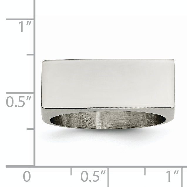 Stainless Steel Polished Signet Ring