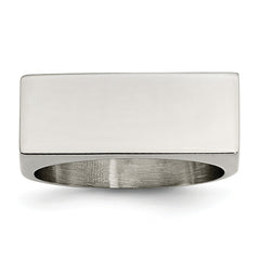 Sophia Jewelers Polished Stainless Steel Signet Ring Elegant Unisex Design