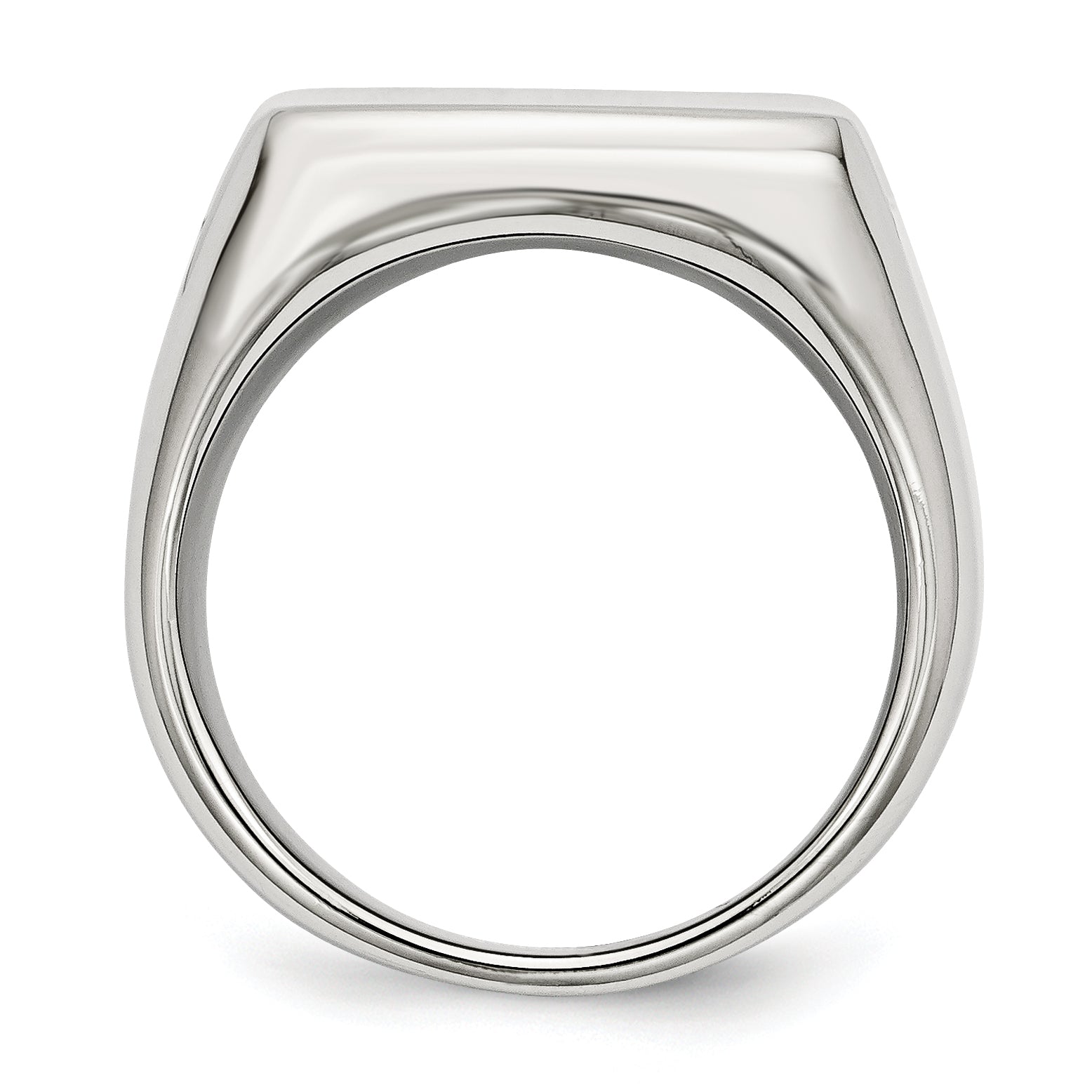 Stainless Steel Polished Signet Ring Secondary image