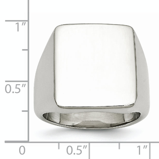 Stainless Steel Polished Signet Ring