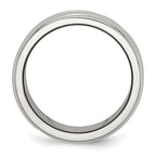 Grooved Band Ring in Stainless Steel, 10mm