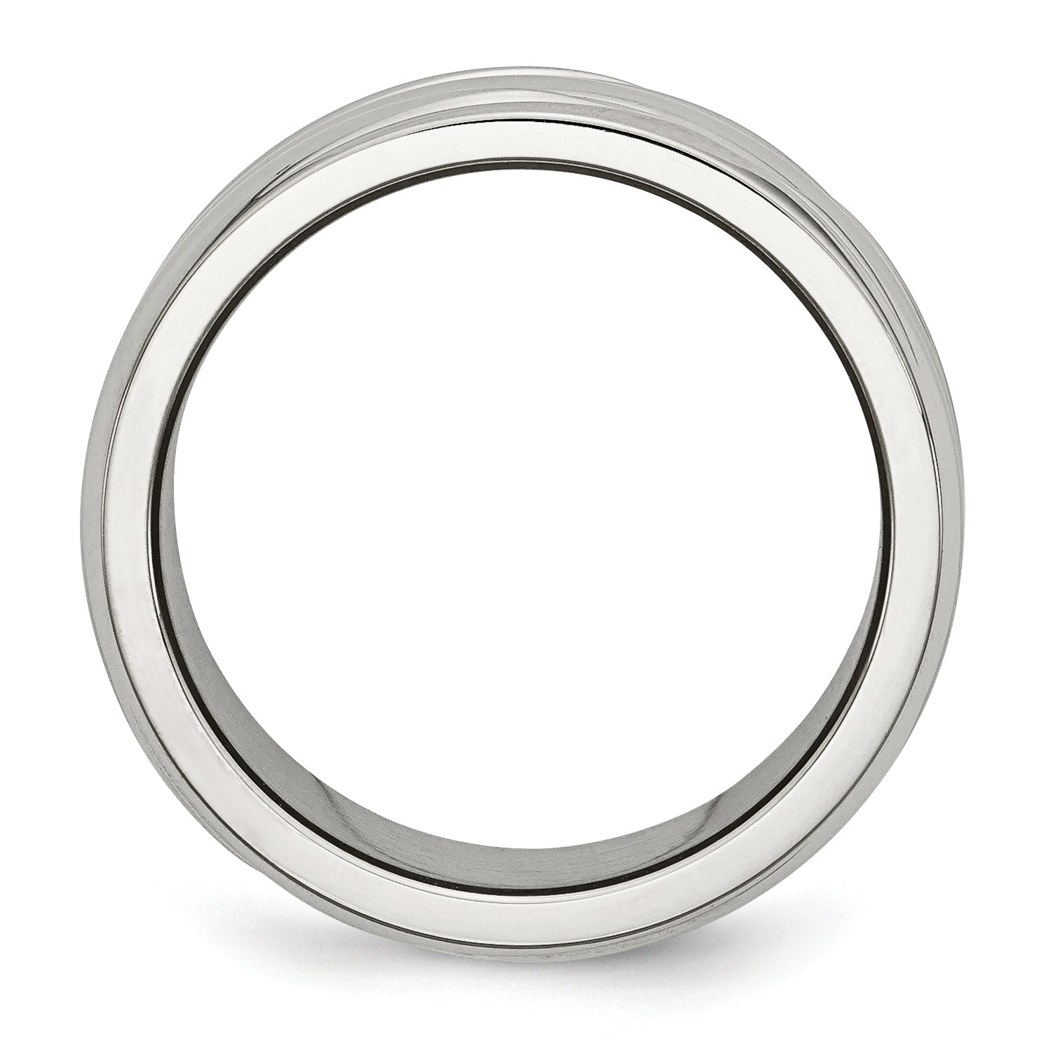Grooved Band Ring in Stainless Steel, 10mm