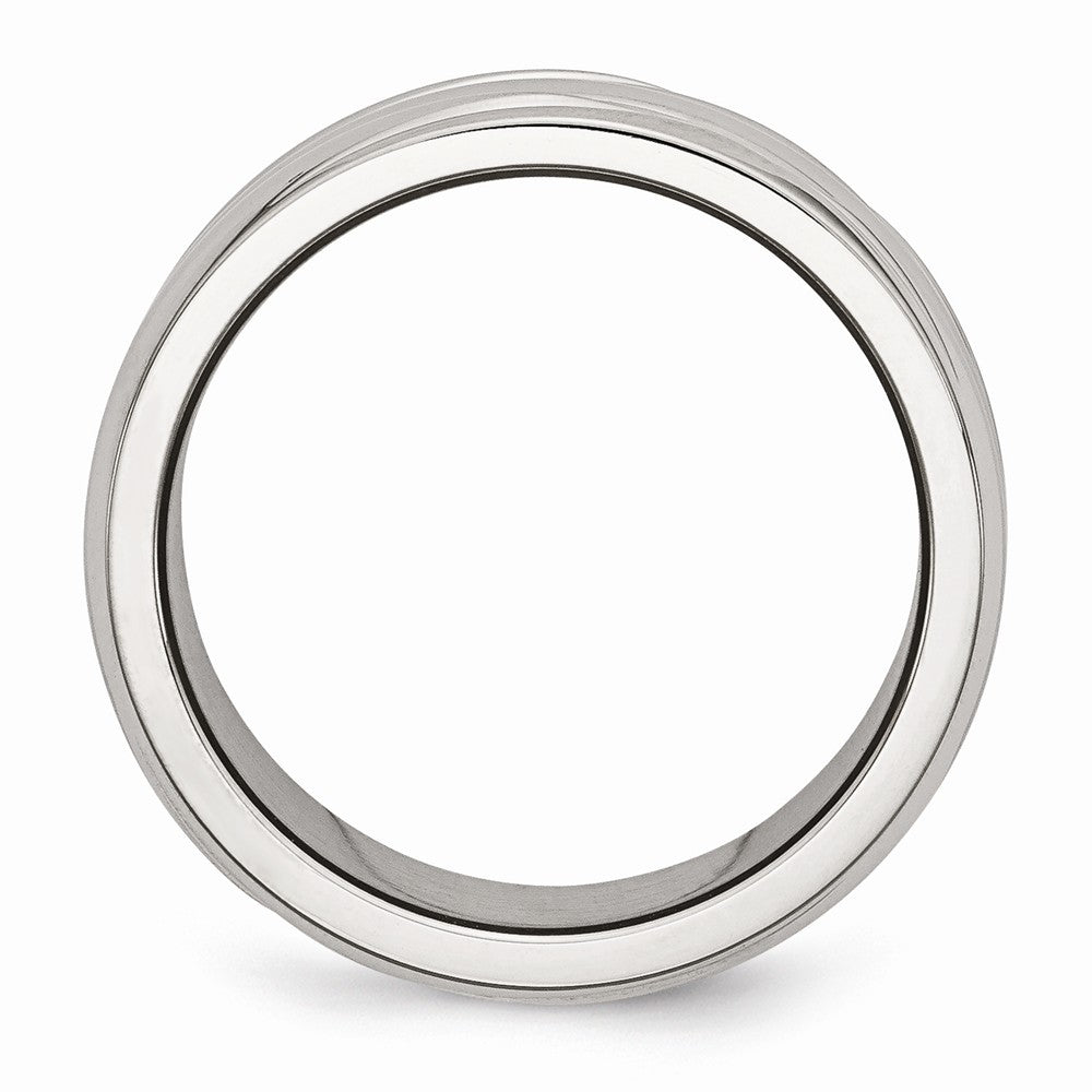 Sophia Jewelers Stainless Steel Fashion Ring with Polished Grooved Design Secondary image