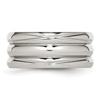 Grooved Band Ring in Stainless Steel, 10mm