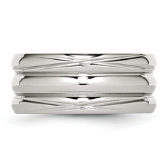 Stainless Steel Polished 10mm Grooved Band