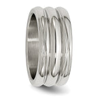 Grooved Band Ring in Stainless Steel, 10mm