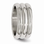 Sophia Jewelers Stainless Steel Fashion Ring with Polished Grooved Design