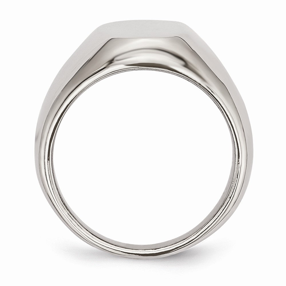 Sophia Jewelers Polished Stainless Steel Oval Signet Ring Elegant Design Secondary image