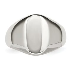 Stainless Steel Polished Oval Signet Ring