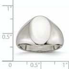 Stainless Steel Polished Oval Signet Ring