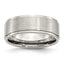Ridged Edge Comfort-Fit Wedding Band in Stainless Steel, 8mm