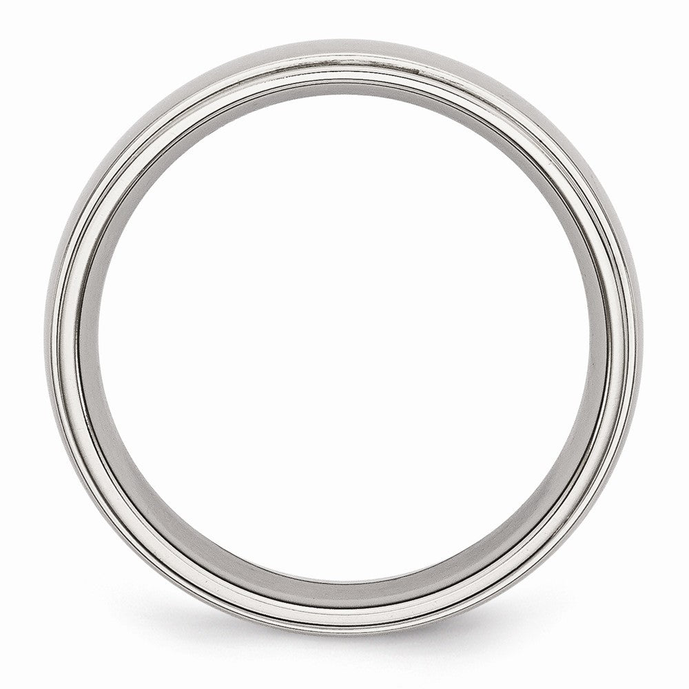 Stainless Steel Ridged Edge 6mm Polished Band