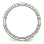 Ridged Edge Comfort-Fit Wedding Band in Stainless Steel, 6mm