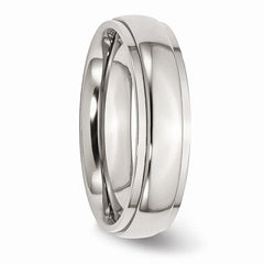 Sophia Jewelers Stainless Steel 6mm Polished Comfort Fit Engravable Wedding Band