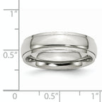 Ridged Edge Comfort-Fit Wedding Band in Stainless Steel, 6mm