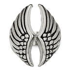 Polished & Antiqued Wings Ring in Stainless Steel