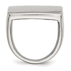 StainleSterling Silver Steel Polished Square Ring