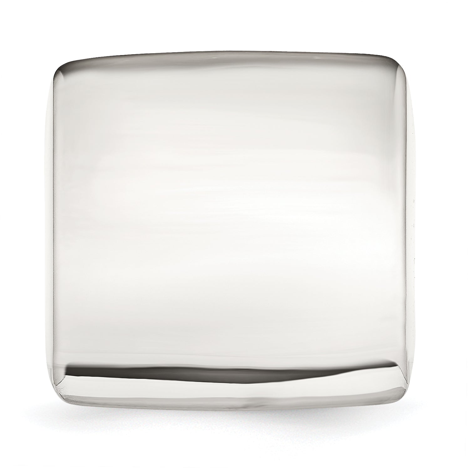 StainleSterling Silver Steel Polished Square Ring