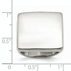 StainleSterling Silver Steel Polished Square Ring