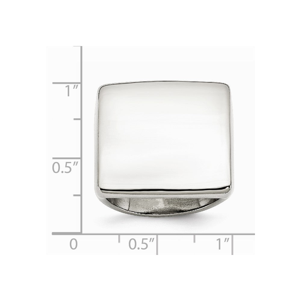 Stainless Steel Polished Square Ring