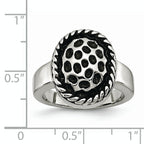 Stainless Steel Polished and Antiqued Ring