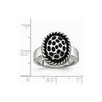 Stainless Steel Polished and Antiqued Ring