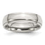 Stainless Steel Polished 6mm Ridged Edge Band