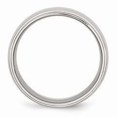 Sophia Jewelers Stainless Steel 8mm Polished Ridged Comfort Wedding Band, Engravable