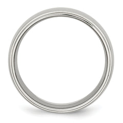 Stainless Steel Polished 8mm Ridged Edge Band