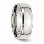 Ridged Edge Comfort-Fit Wedding Band in Stainless Steel, 8mm