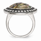 Abalone-Style Fashion Ring in Stainless Steel