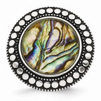 Abalone-Style Fashion Ring in Stainless Steel