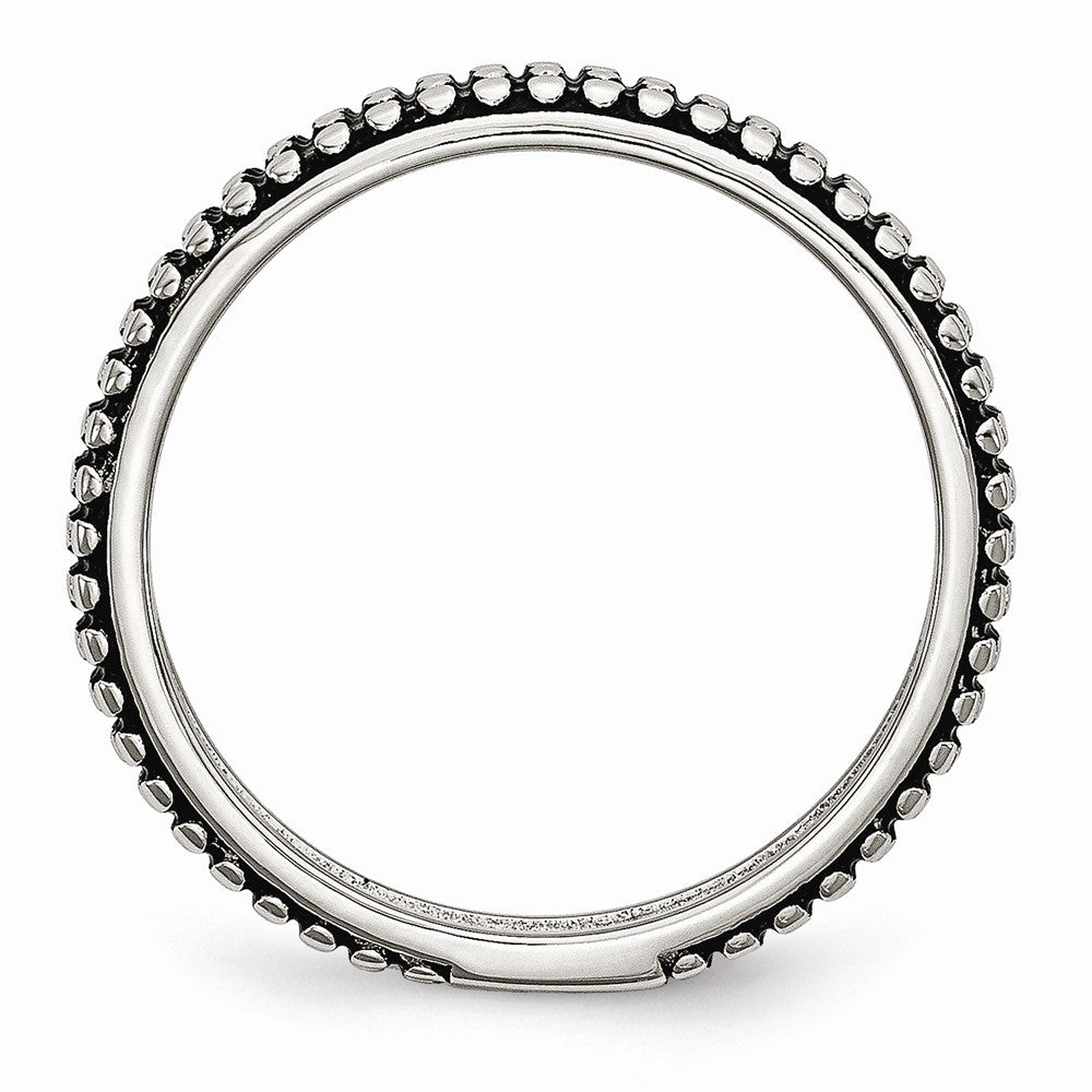 Polished & Antiqued Wedding Band in Stainless Steel, 5mm Secondary image