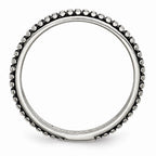 Polished & Antiqued Wedding Band in Stainless Steel, 5mm