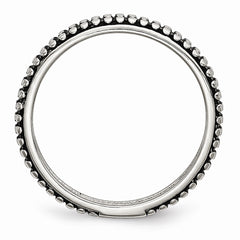 Sophia Jewelers Stainless Steel 5mm Polished & Antiqued Wedding Band - 6 - 6