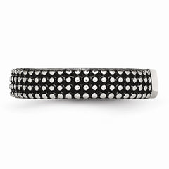 Sophia Jewelers Stainless Steel 5mm Polished & Antiqued Wedding Band - 6 - 6