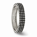 Polished & Antiqued Wedding Band in Stainless Steel, 5mm