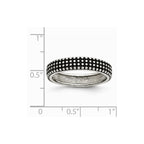 Stainless Steel Polished and Antiqued 5mm Band