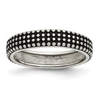 Stainless Steel Polished and Antiqued 5mm Band