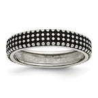 Polished & Antiqued Wedding Band in Stainless Steel, 5mm