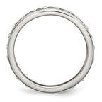 Crystal Wedding Band in Stainless Steel, 4.5mm