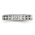 Crystal Wedding Band in Stainless Steel, 4.5mm