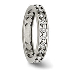 Crystal Wedding Band in Stainless Steel, 4.5mm