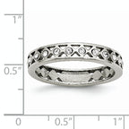 Crystal Wedding Band in Stainless Steel, 4.5mm