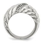 CZ Wedding Band in Stainless Steel