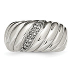 CZ Wedding Band in Stainless Steel