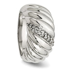 CZ Wedding Band in Stainless Steel