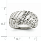 CZ Wedding Band in Stainless Steel