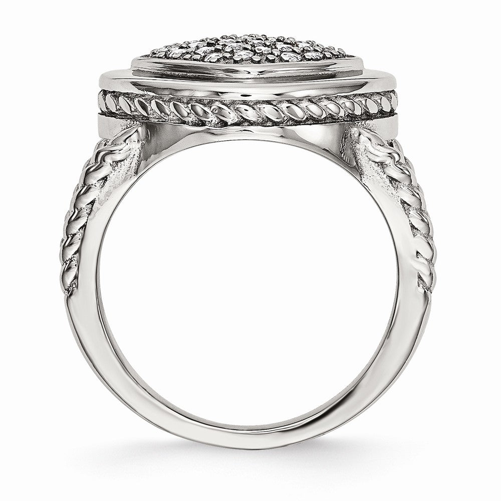 Sophia Jewelers Stainless Steel Polished CZ Fashion Ring Elegant Modern Design - 6 - 6