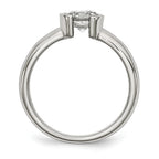 Stainless Steel Polished CZ Ring